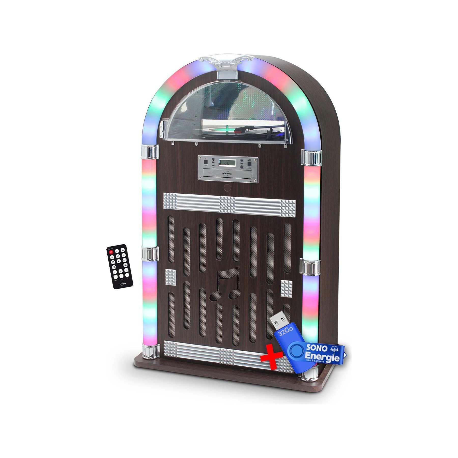 INOVALLEY Chaîne Hifi Jubebox Retro 60W avec tourn