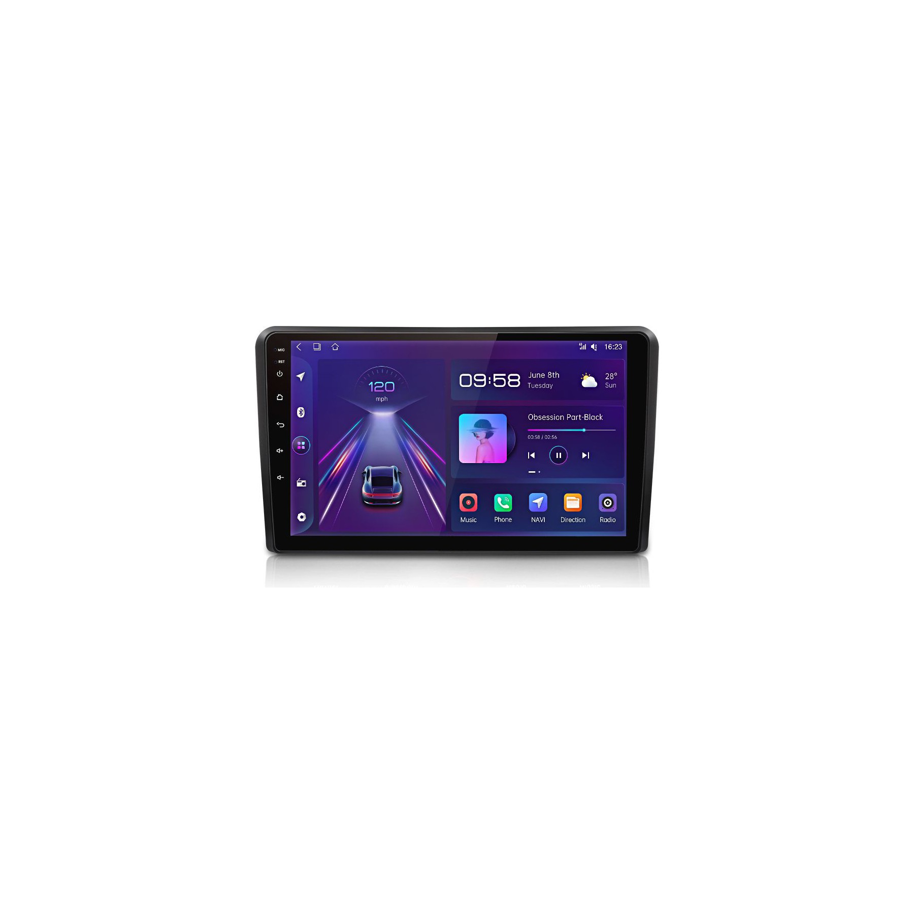 Autoradio connecté JUNSUN pour Audi A3 8P 2003-13 6+128G Carplay