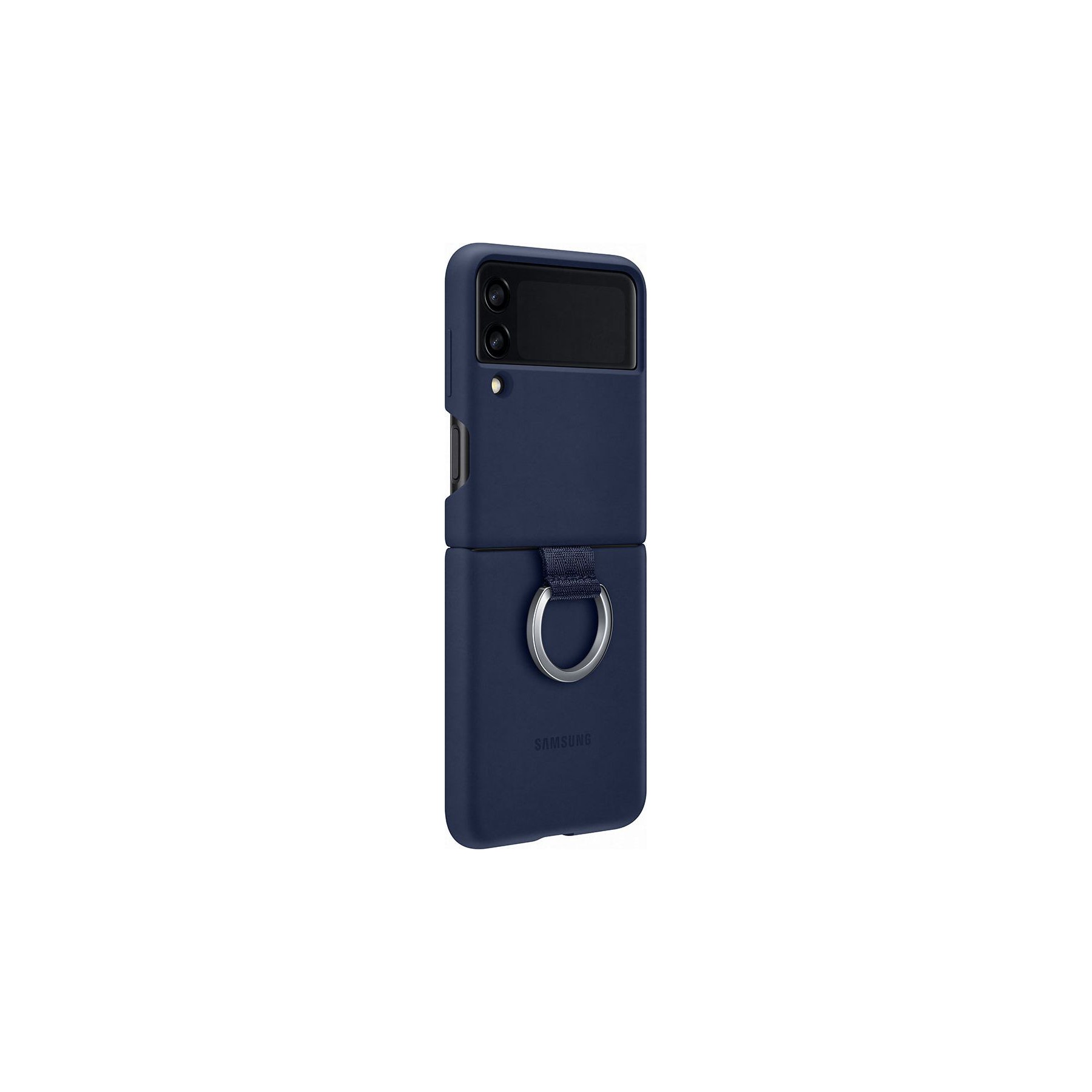 Coque SAMSUNG Z Flip 3 Silicone anneau bleu