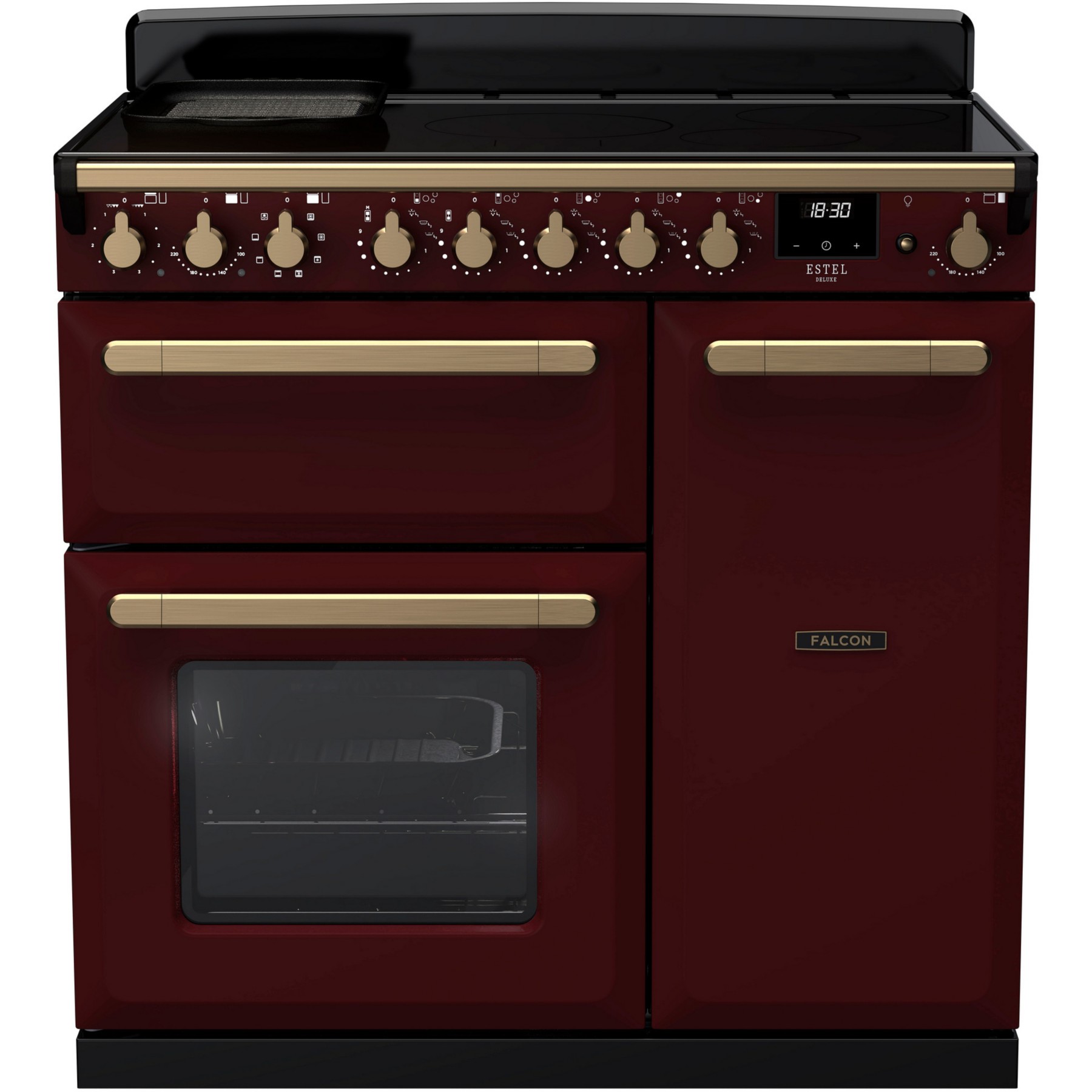 Piano de cuisson induction FALCON ESTEL DELUXE TAB IND 90 CM BORDEAUX LAIT