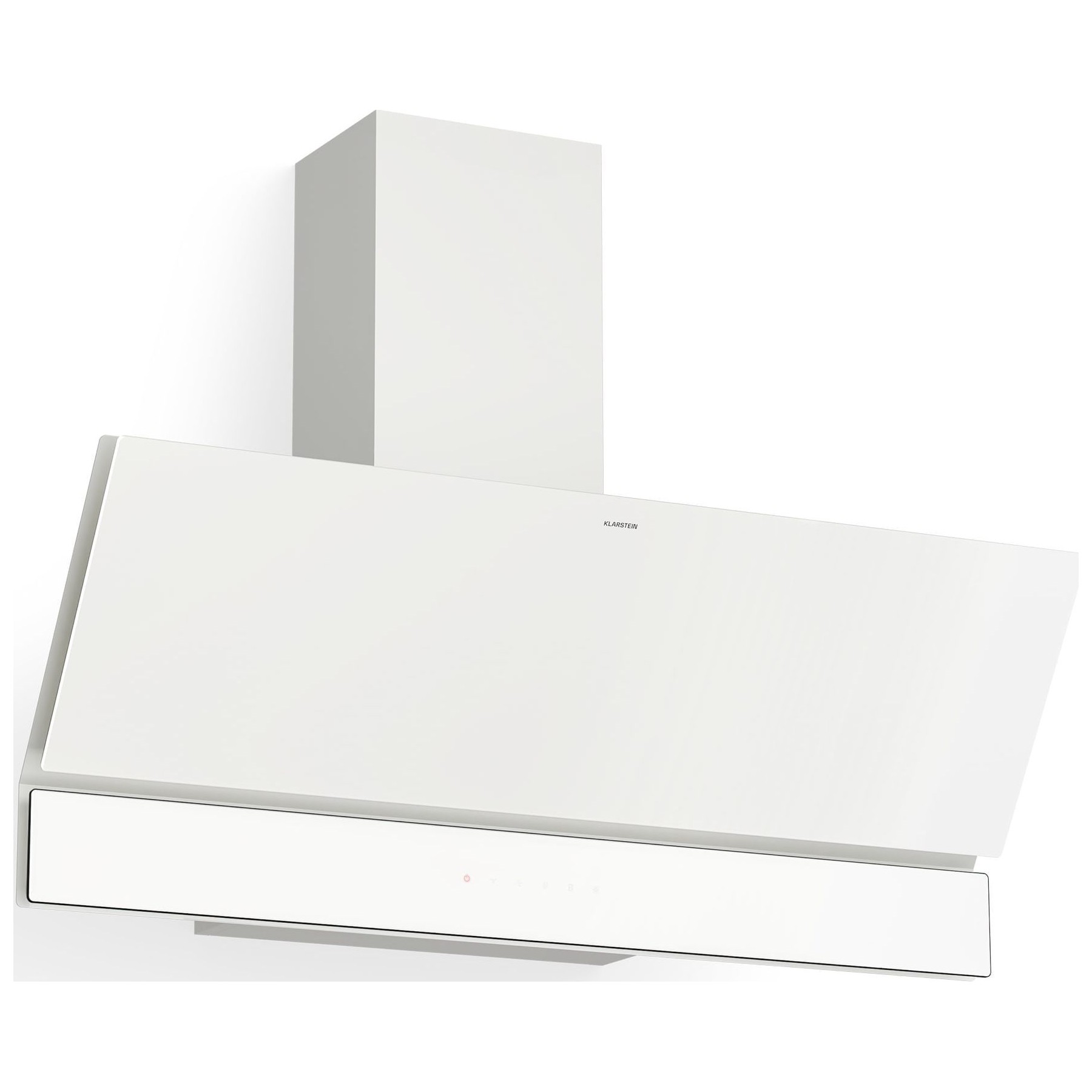 Hotte décorative murale inclinée KLARSTEIN Velaire 90 cm 820 m³/h CEE A++ Blanc