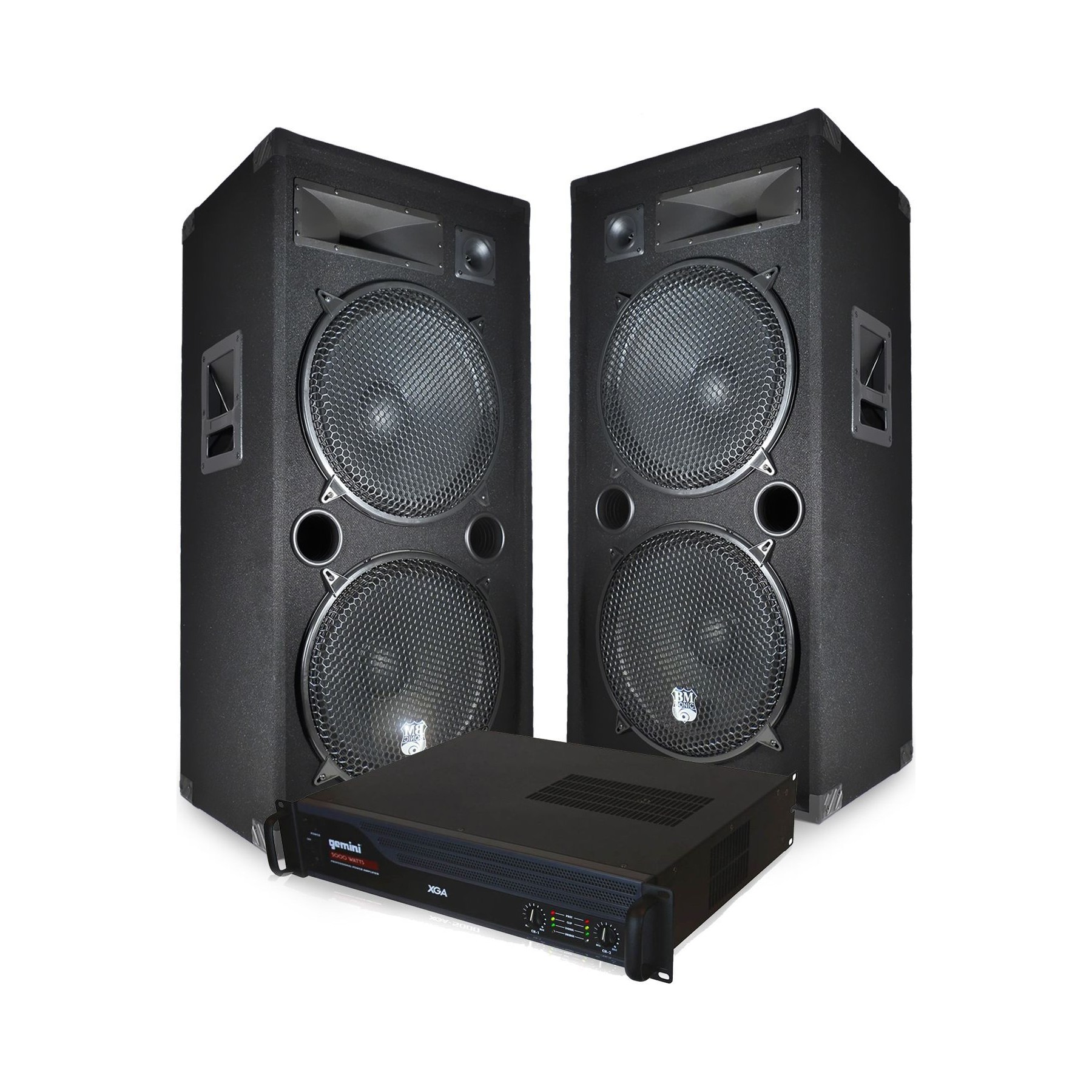 Pack sono BM SONIC PACK ENCEINTES GEANTES AVEC AMPLI - 2x15