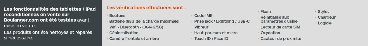 Tablette Apple IPAD 10.2 32Go Gris sidéral Reconditionné