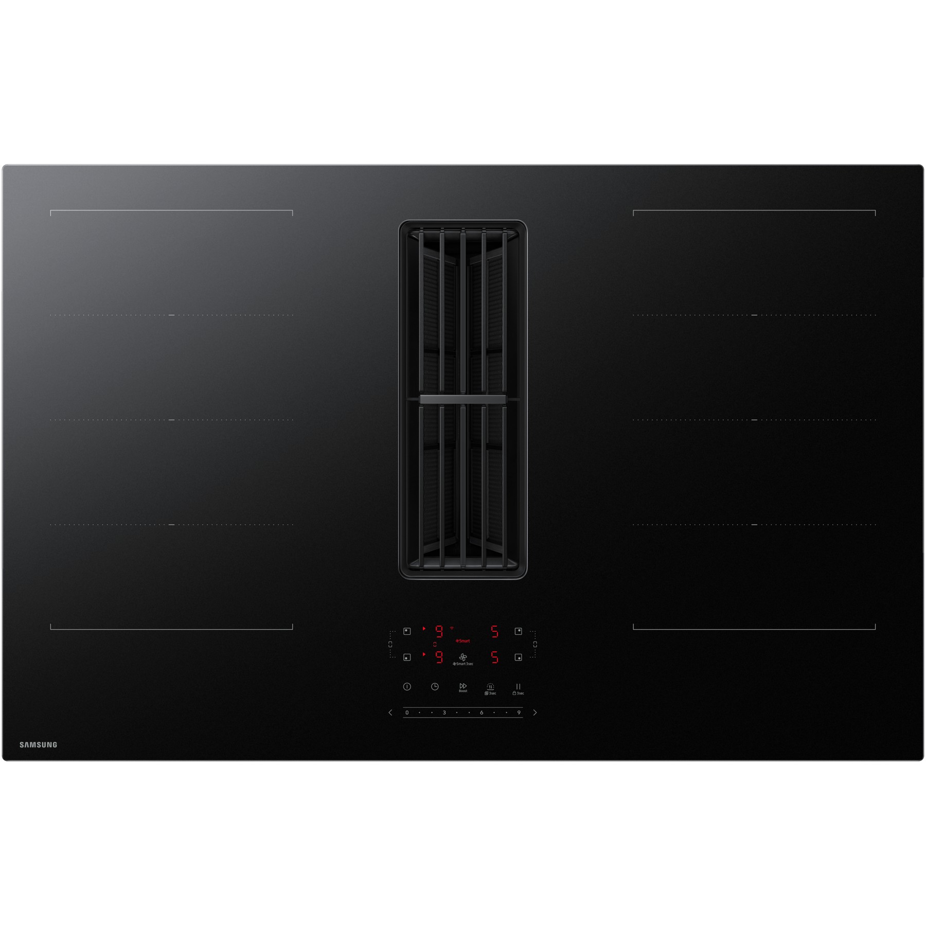 Plaque induction SAMSUNG CC90H84JADUR-Anti-rayures MattTouch-2 flex zone-Ventilation Smart