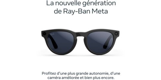 Lunettes connectées META Ray-Ban Headliner (Gen 2) - Noir brillant, Verres Transitions® saphir