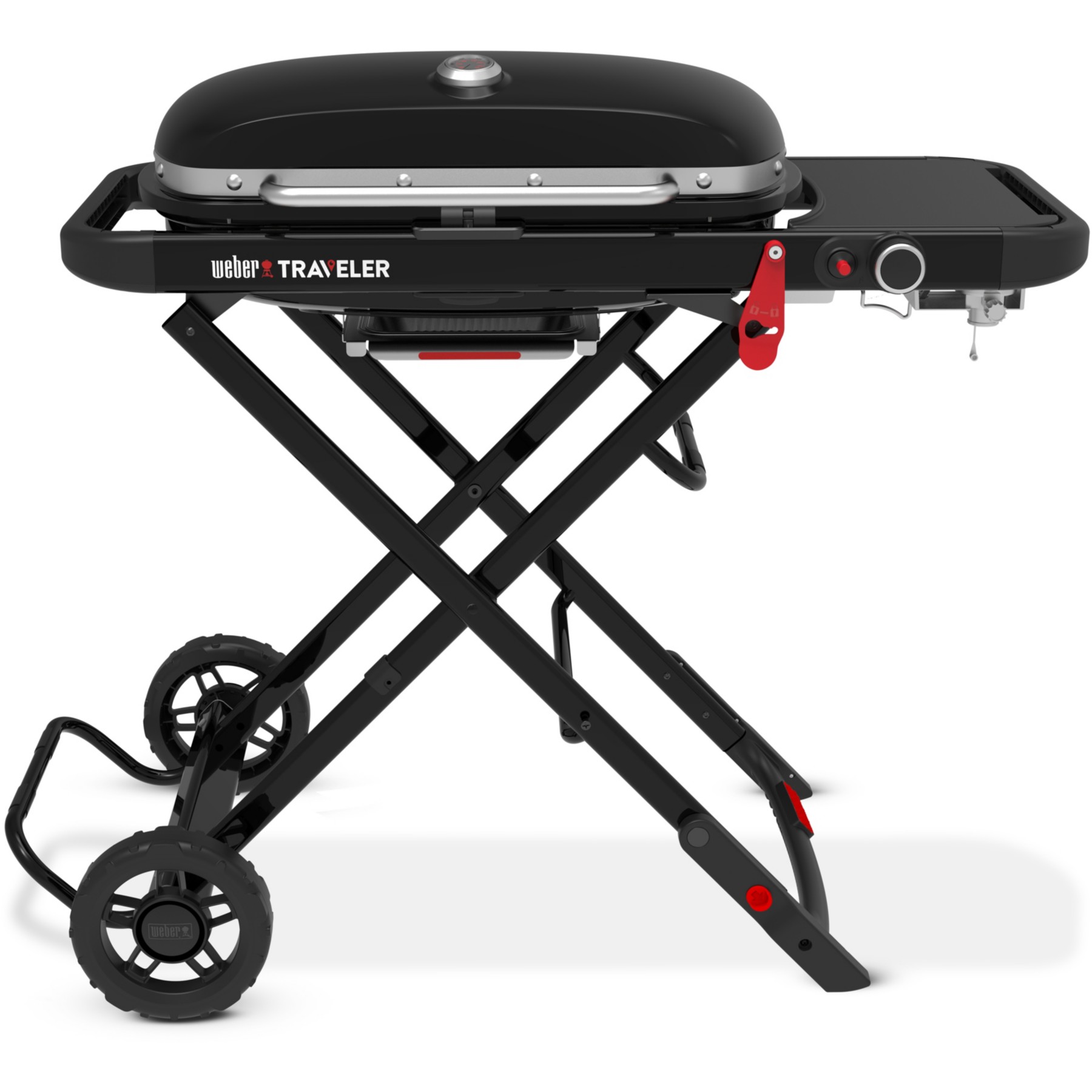 Barbecue gaz WEBER Gaz Traveler, sur chariot, 1 brûleur, surface de cuisson 63.5 x 34.3 cm