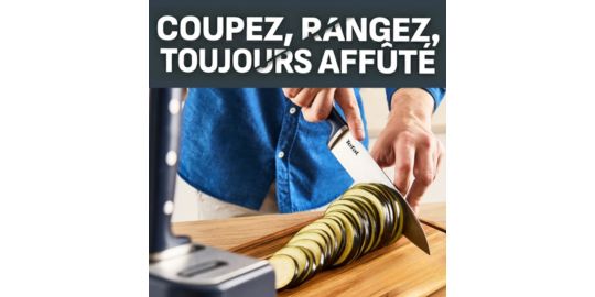 Bloc couteaux TEFAL Eversharp Pro inox 5pcs + ciseaux