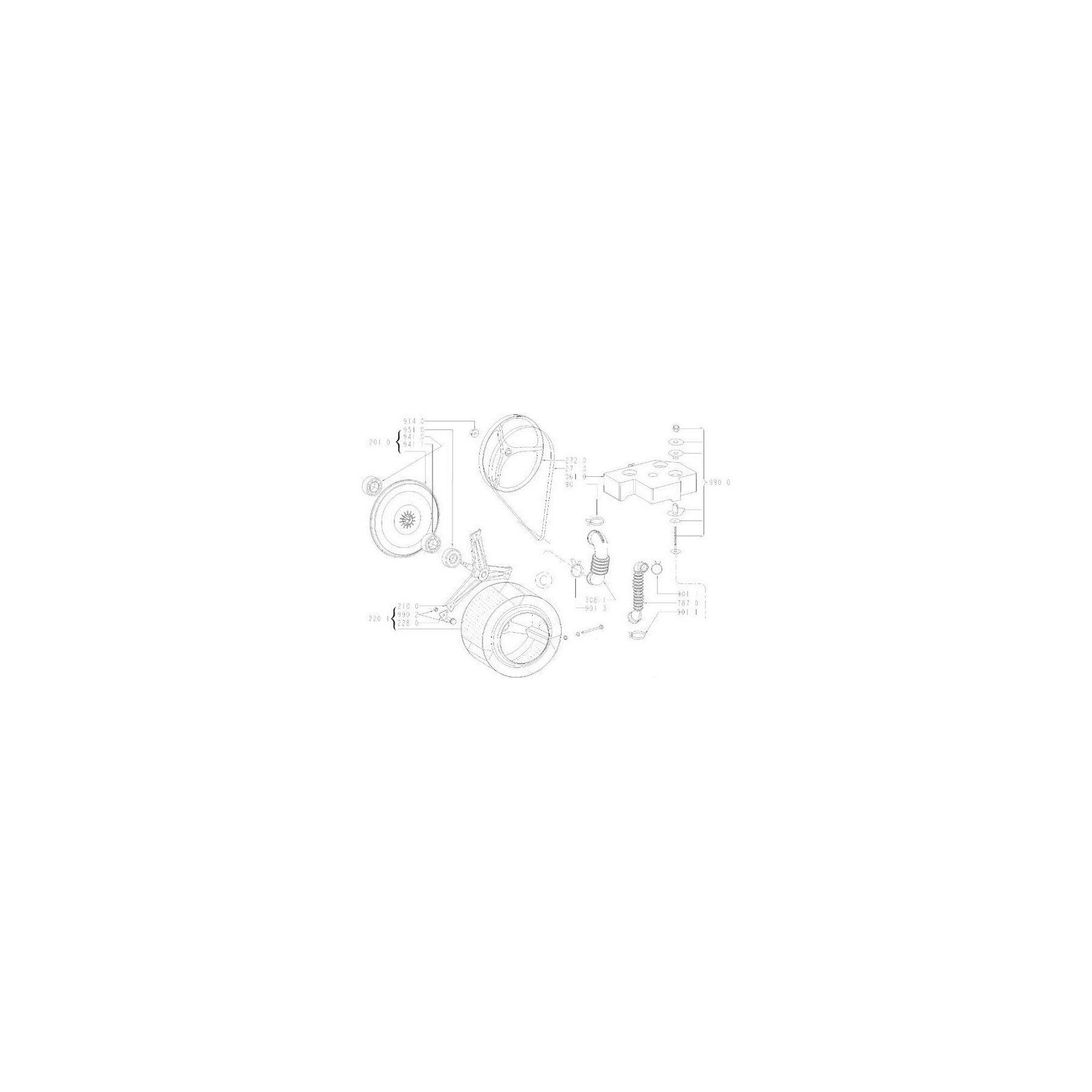 Pièce détachée WHIRLPOOL flasque complete avec roulement rep 2010