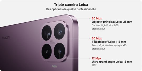 Smartphone XIAOMI 17T concu avec Leica 5G 256Go Noir