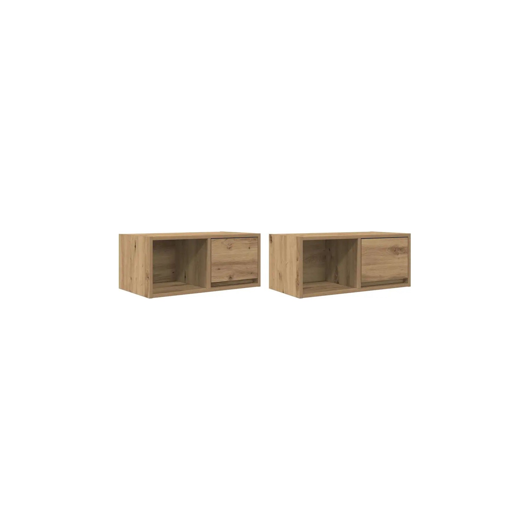 Meuble TV HELLOSHOP26 Lot de 2 meubles TV muraux ergonomiques