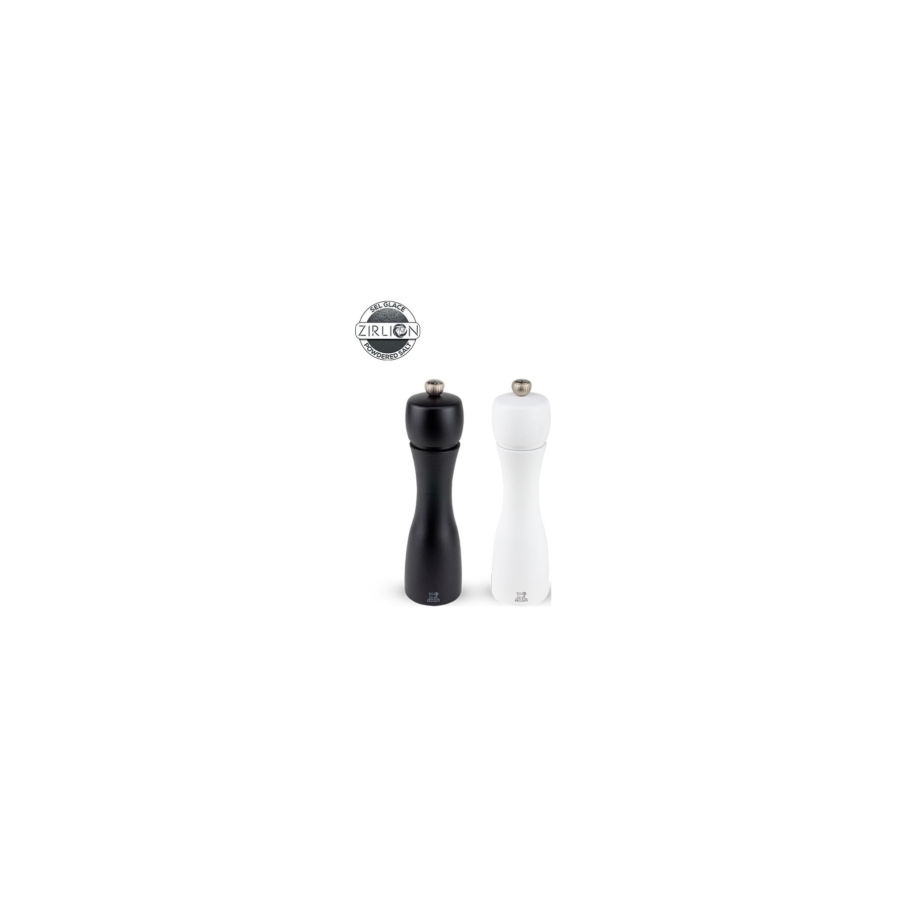 Duo moulins à poivre et sel PEUGEOT Tahiti Bois Noir & Blanc 20cm