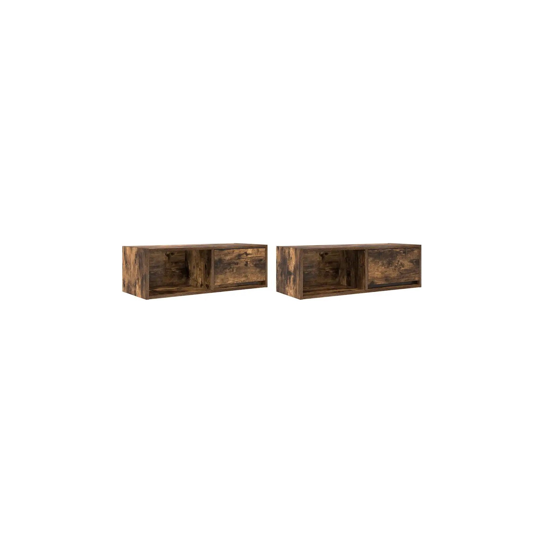 Meuble TV HELLOSHOP26 Lot de 2 meubles TV murales pratiques 80
