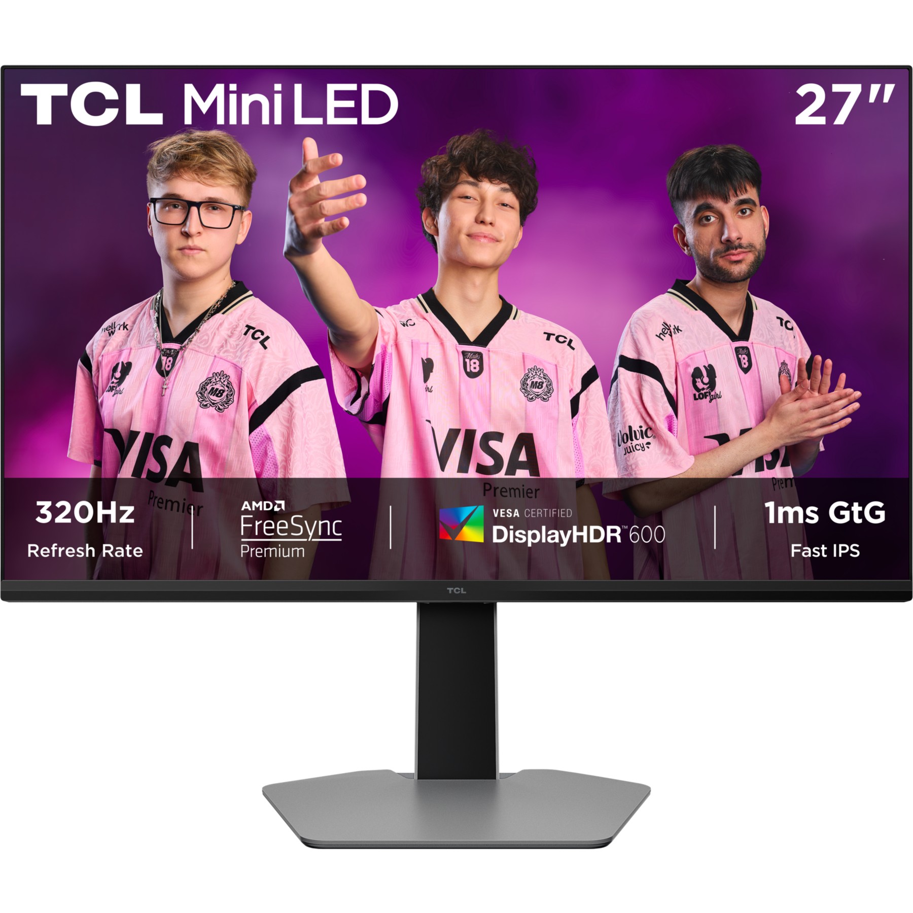 Ecran PC Gamer TCL Mini LED TCL 27P2A PRO-A 27" Gentle Mates QHD 320 Hz HFS HDR600 Freesync Premium & G-Sync