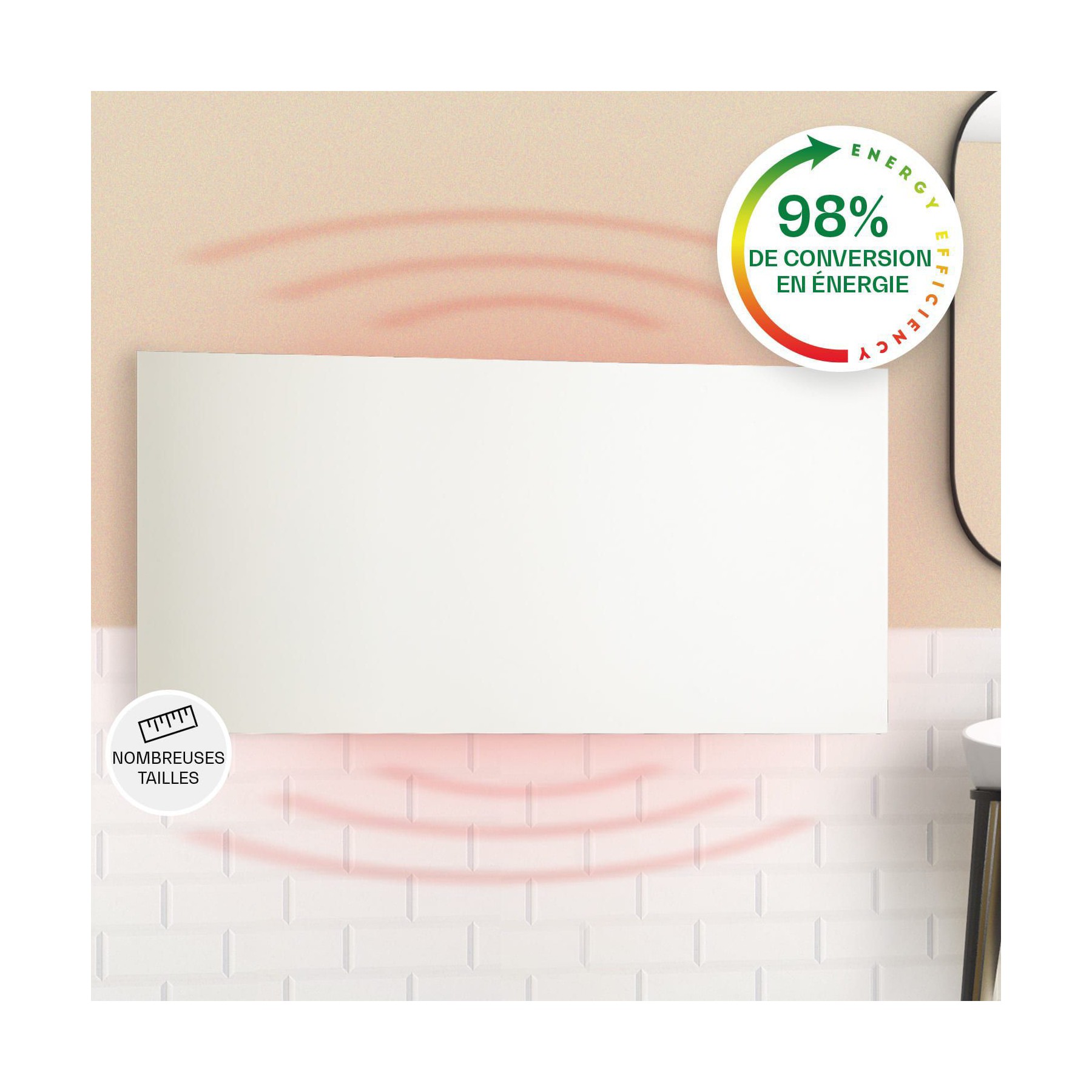 Chauffage infrarouge KLARSTEIN Wonderwall Air Infin 120x60cm 720W Blanc