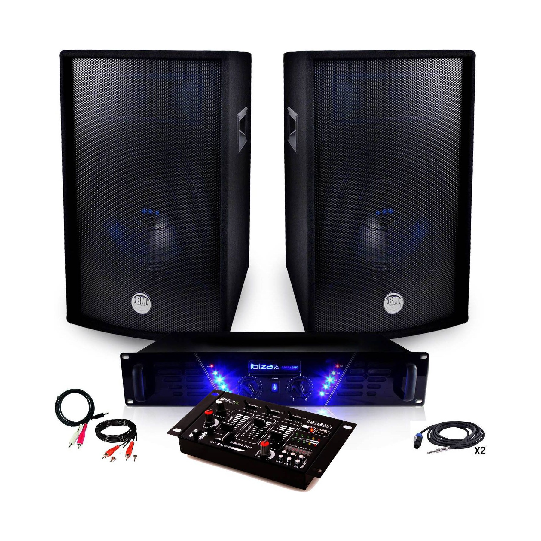 Pack sono IBIZA Pack Sono Ampli AMP-300 + HP BMS-12 de 2