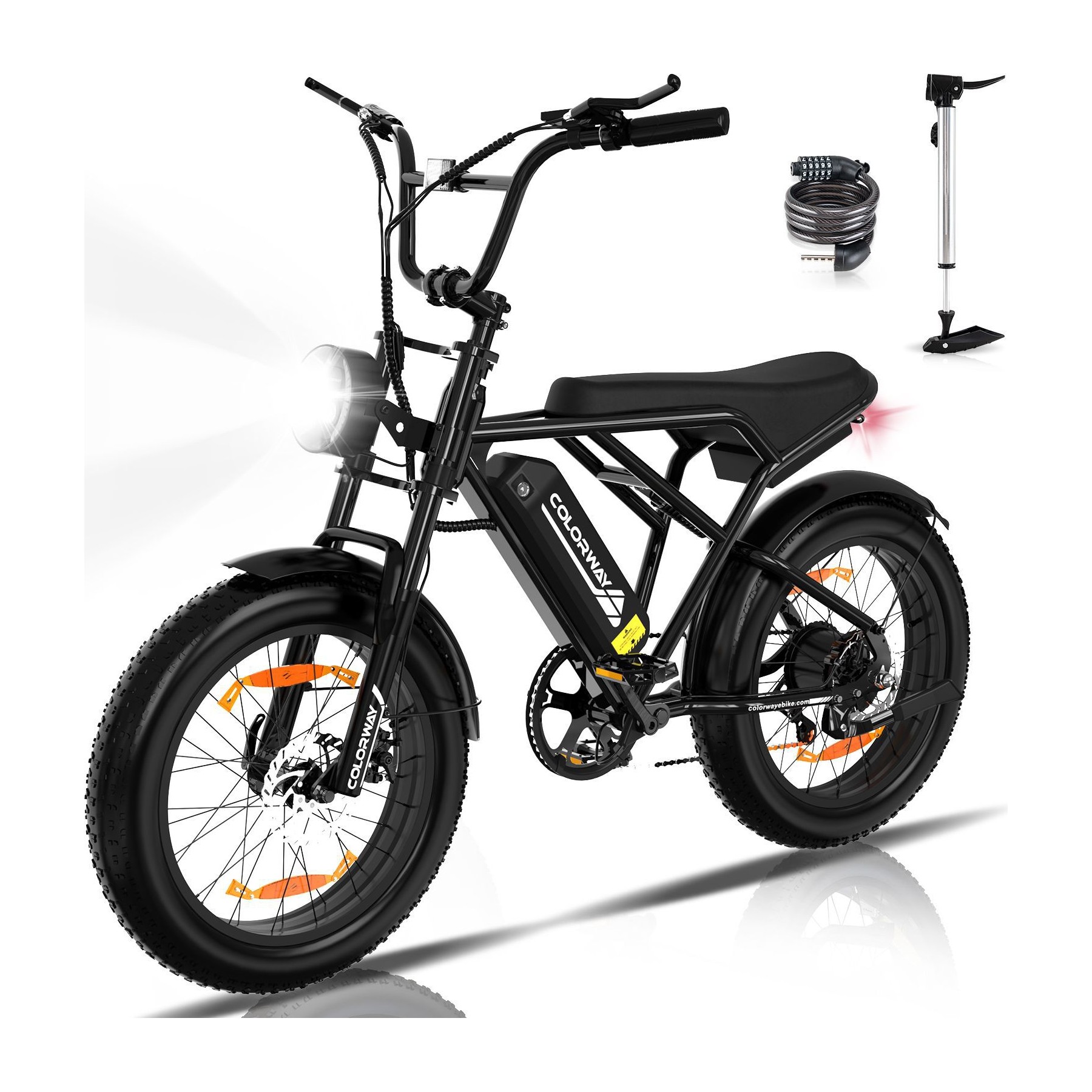 Vélo électrique COLORWAY 20"x4.0 Gros Pneus, 36V12Ah - VTT Noir