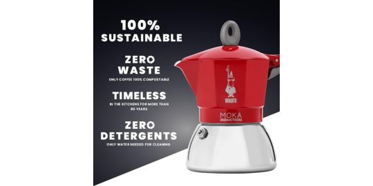 Cafetière italienne BIALETTI Moka induction 6 tasses RED