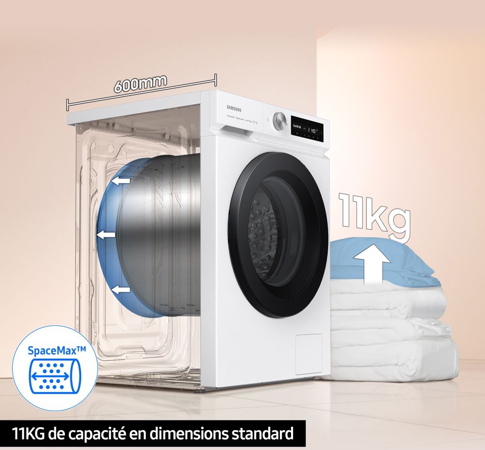 Lave linge hublot SAMSUNG WW11BB744DGW Bespoke AI Reconditionné