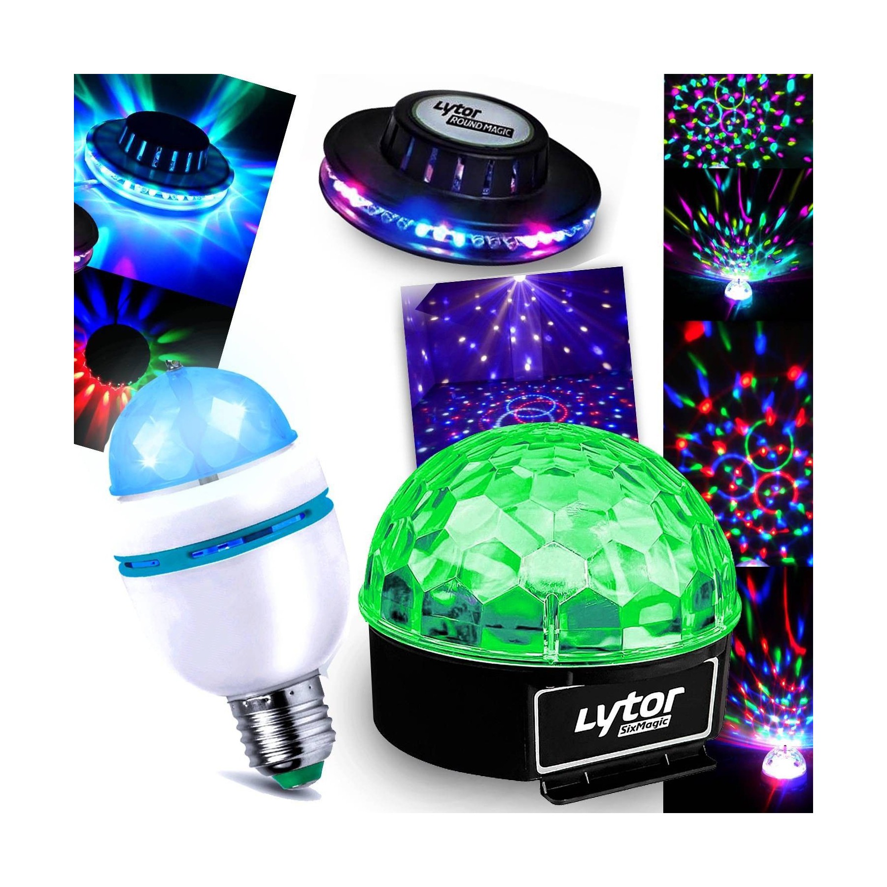 Jeu de lumières LYTOR Pack DJ LED Ampoule Mini DIAMS RVBA + OV