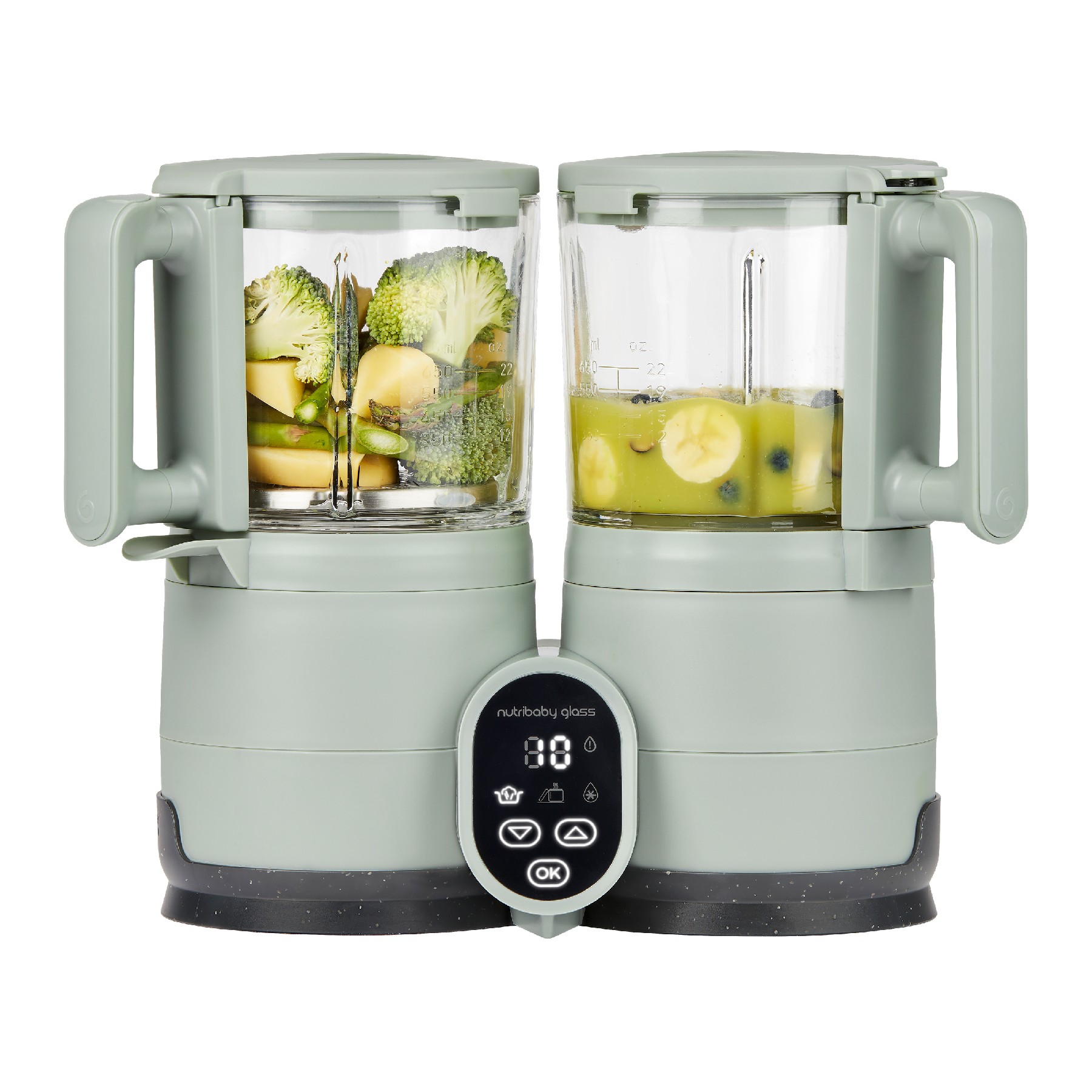 Mixeur Cuiseur Bébé BABYMOOV Nutriglass Celadon Green