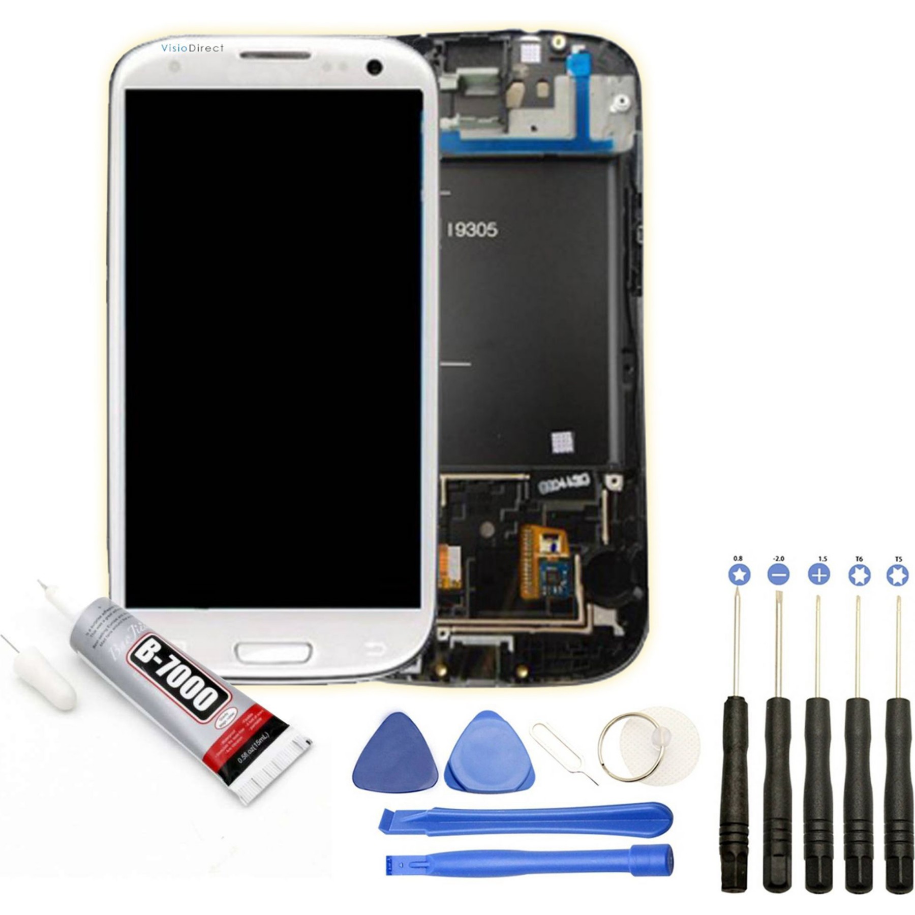 Ecran téléphone VISIODIRECT Vitre + LCD pour Samsung Galaxy S3 i9305