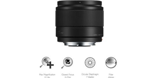 Objectif pour Hybride PANASONIC 25mm f/1.7 noir Lumix G