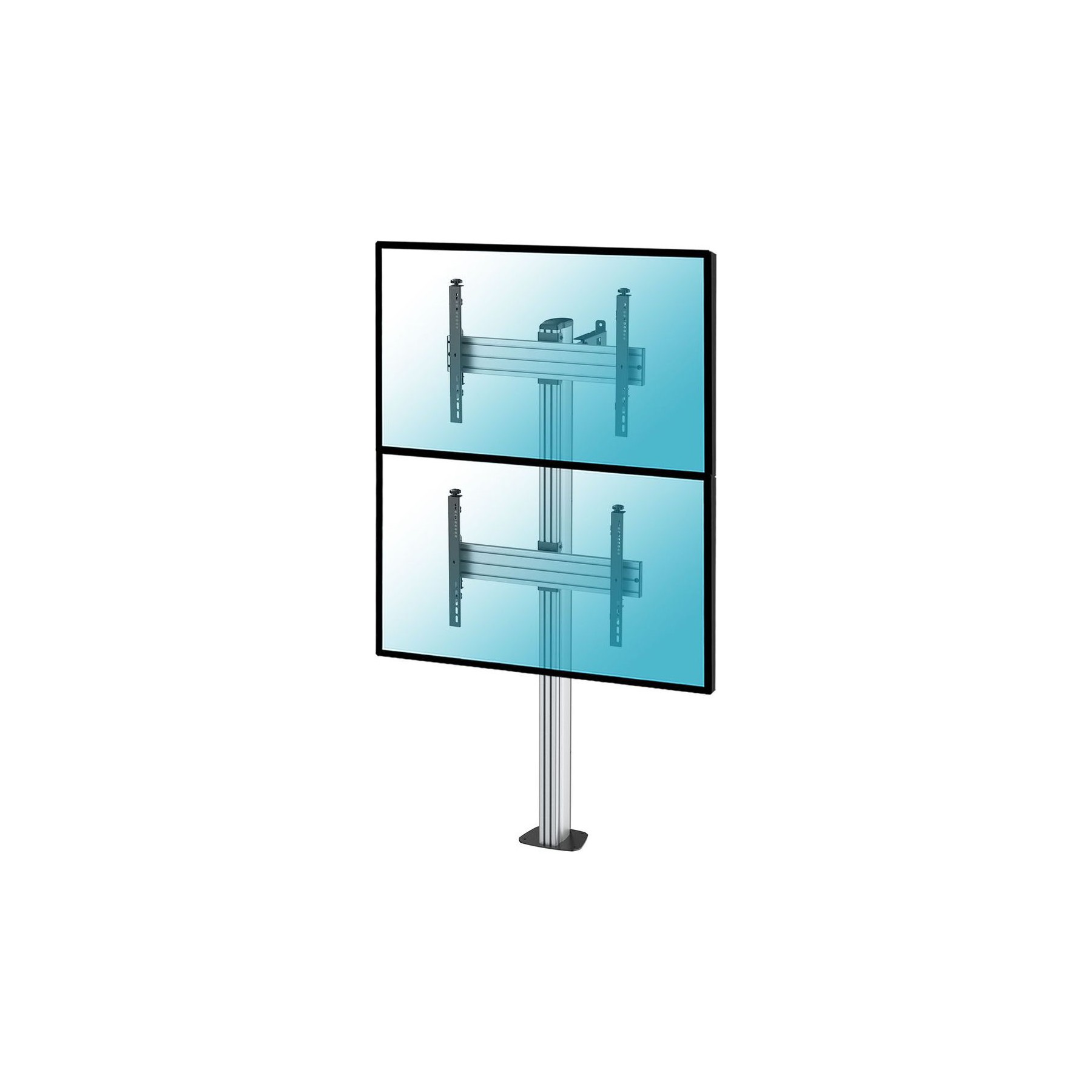 Pied TV KIMEX Support de Sol 2 écrans TV 40"-65"