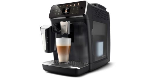 Expresso Broyeur PHILIPS EP4441/50 cafetière à grain LatteGo série 4400, 12 boissons, SilentBrew, Noir