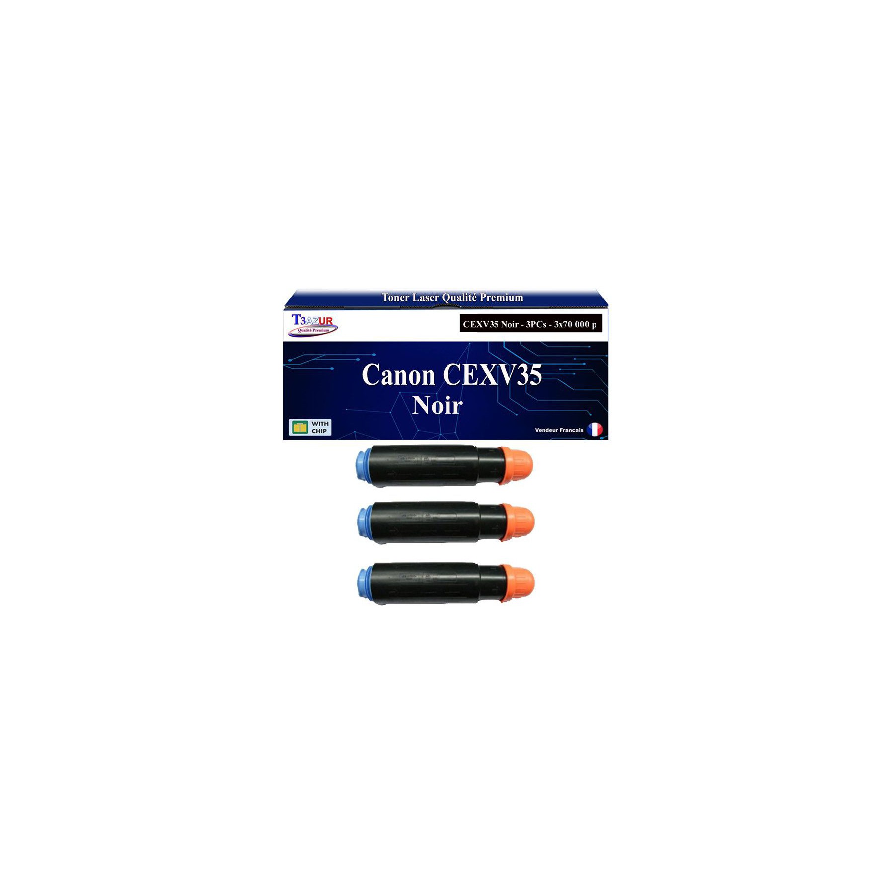 Toner T3AZUR compatible avec Canon CEXV35 (x3)