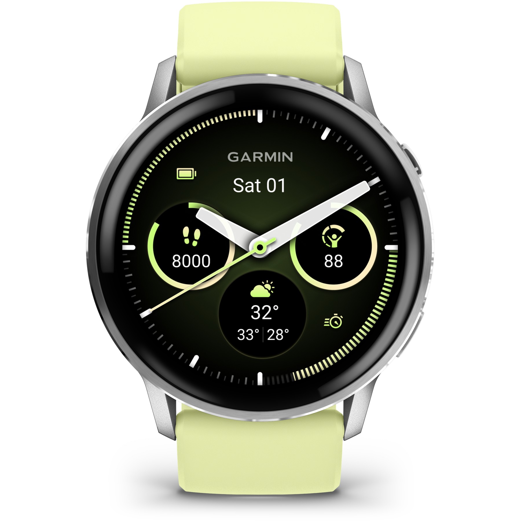 Montre sport GARMIN Venu 4 Sport et santé GPS AMOLED BT Wi-Fi 45 mm Gris / Jaune
