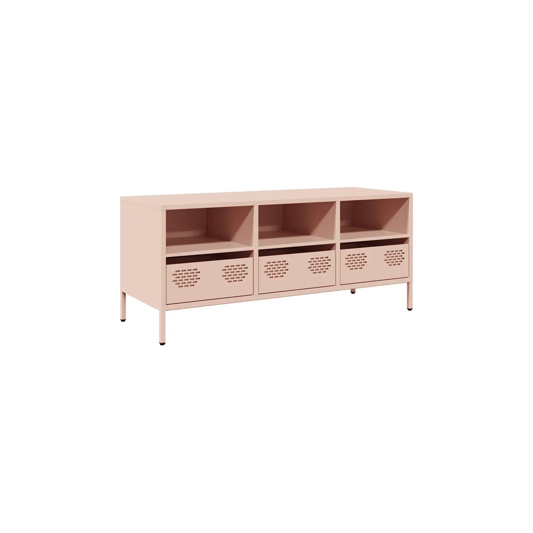 Meuble TV HELLOSHOP26 Meuble TV industriel rose 101,5 x 39 x 4