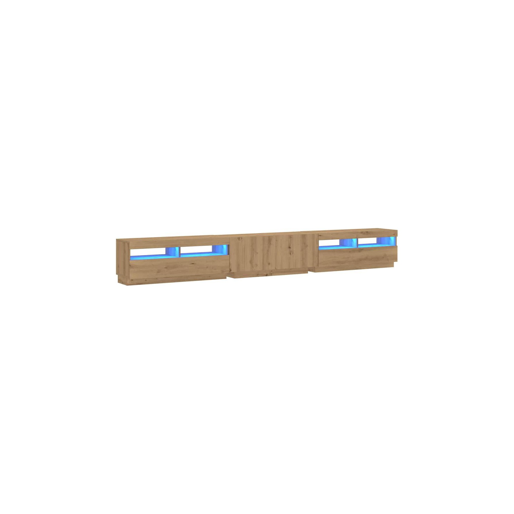 Meuble TV HELLOSHOP26 Lot de 3 meubles TV avec éclairage LED d