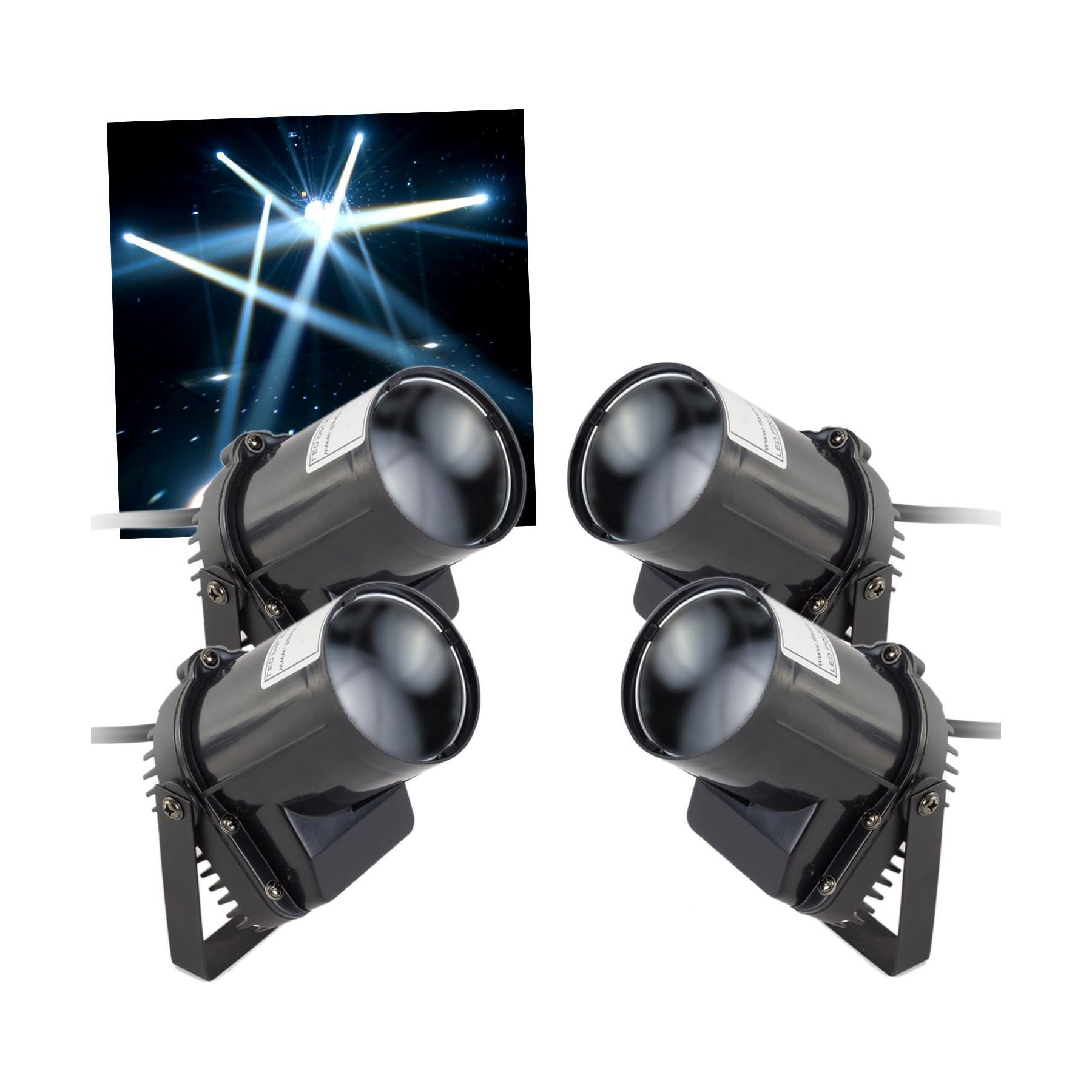 Jeu de lumières FLASH Pack 4 spots à LED Blanc de 5W