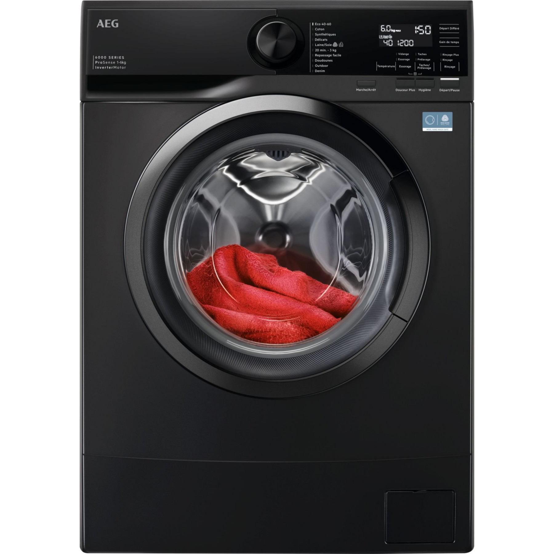 Lave linge hublot AEG LSR6E6264XA - 6 kg - 1200 tr/min - Classe A - Moteur induction - Noir