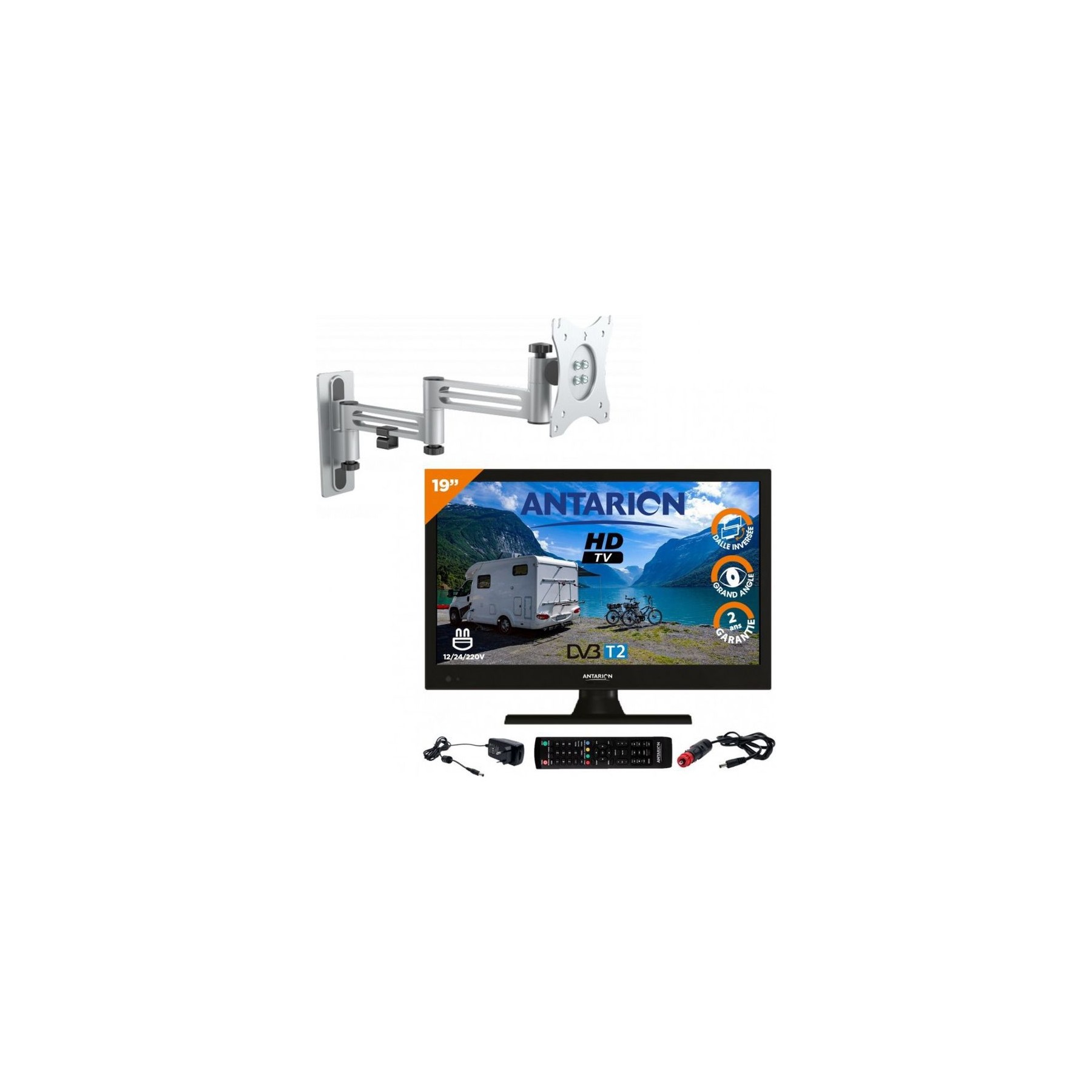 TV LED ANTARION Pack  Tv Led 19" 48cm Téléviseur Hd 12v
