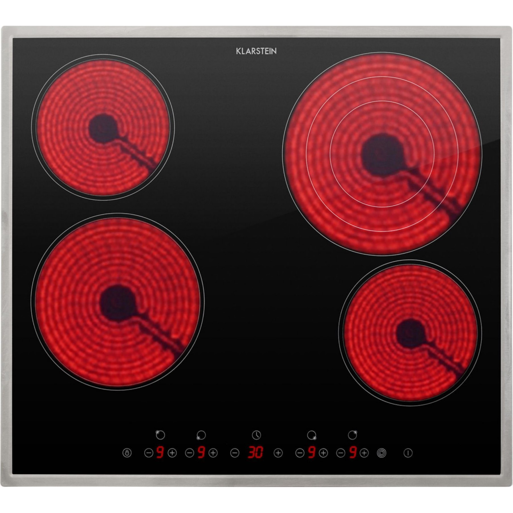 Plaque vitrocéramique KLARSTEIN Virtuosa 4 Prime 4 zones 6500 W inox