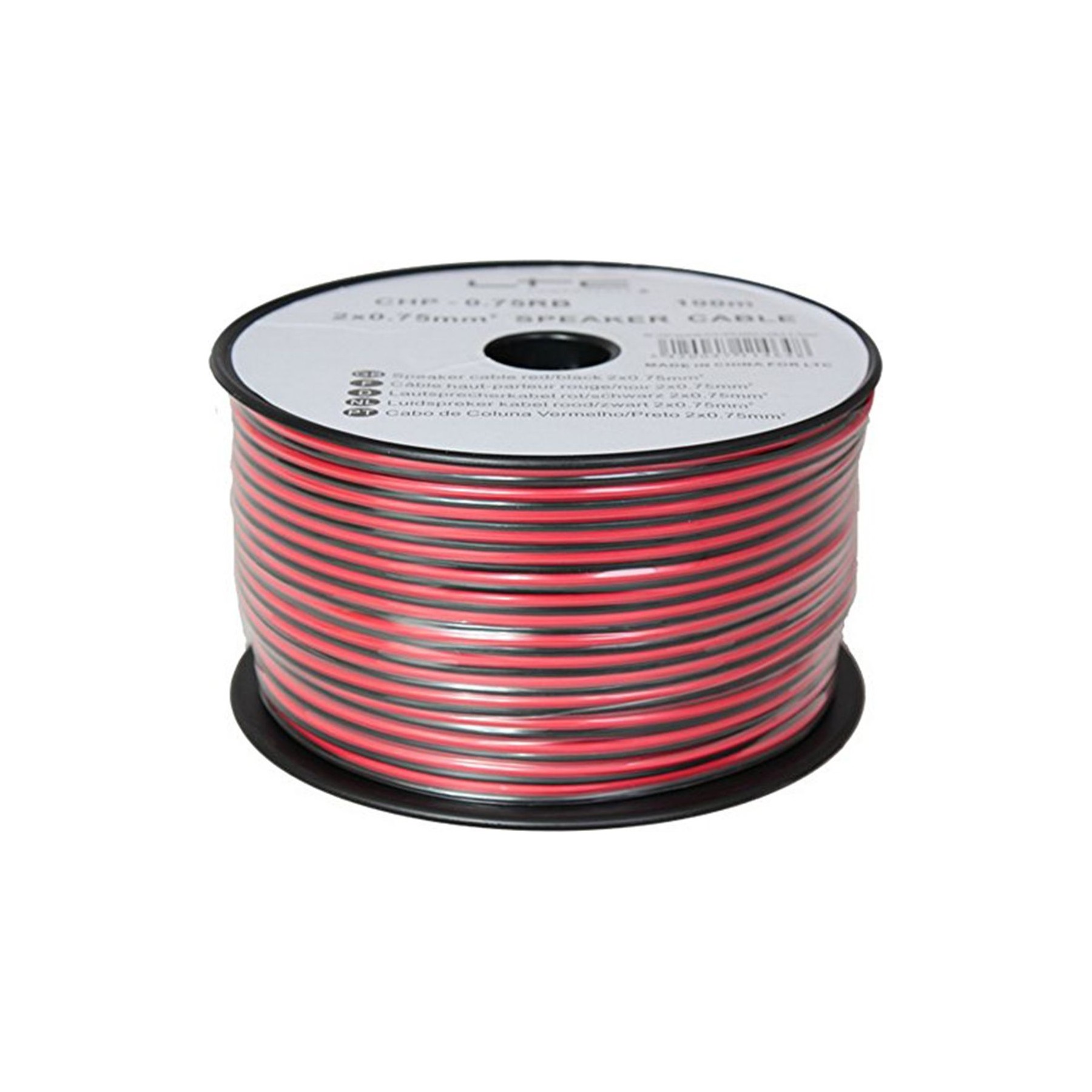 IBIZA Bobine 100M-Câble HP 2x2,5 mm²-Rouge/N