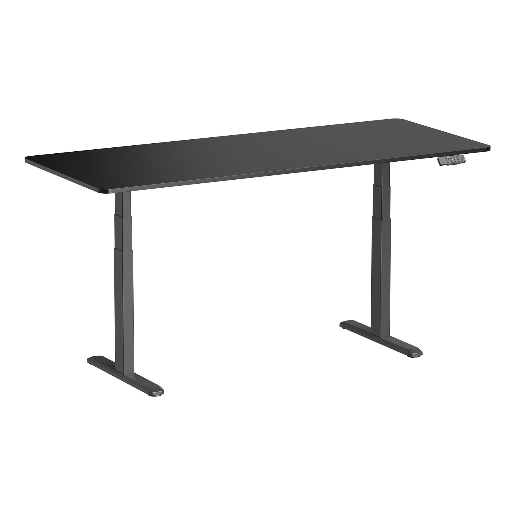 Bureau ergonomique KIMEX Plateau noir 180x75cm Bords ronds