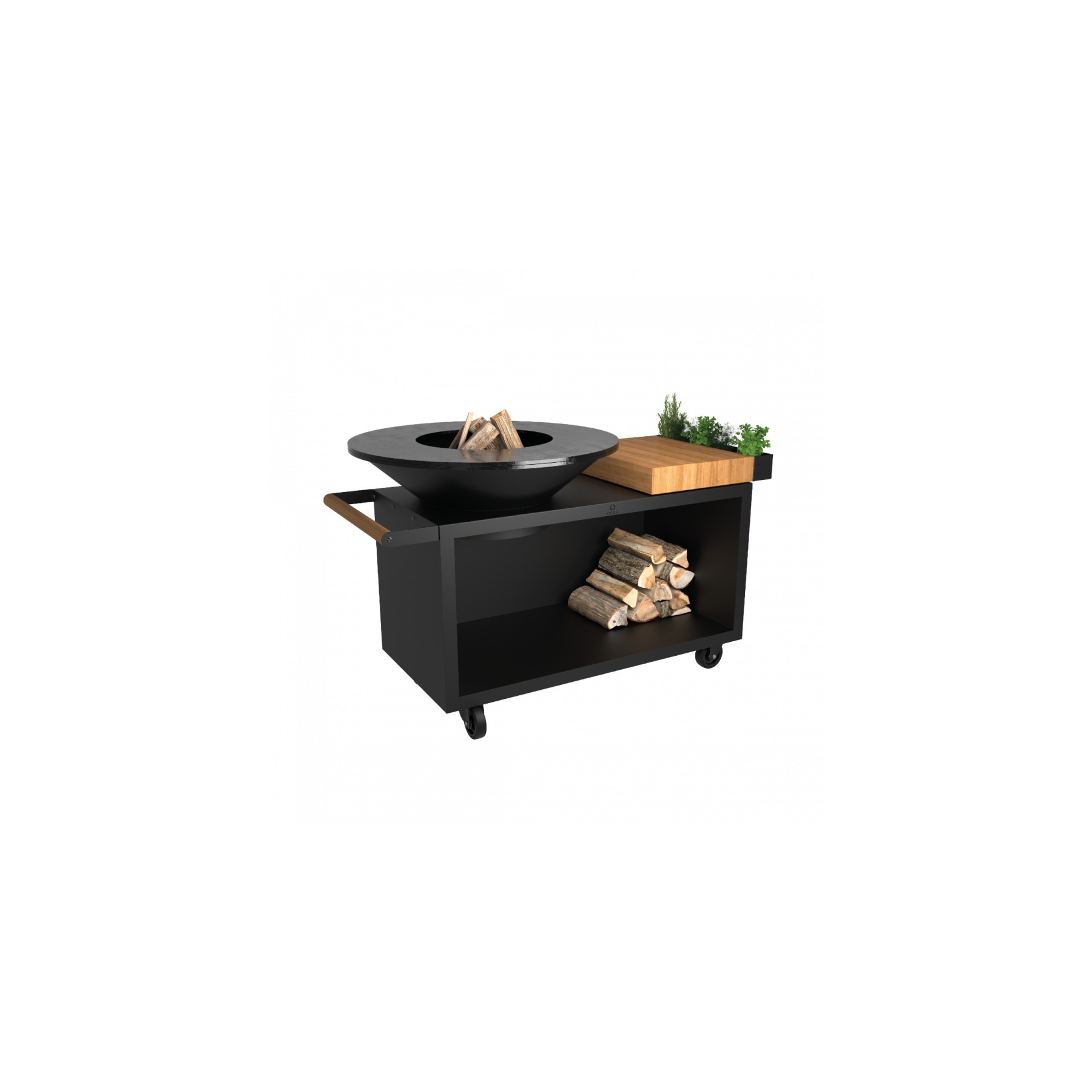 Brasero OFYR Island Black 100 Pro Teak Wood OI4B100W
