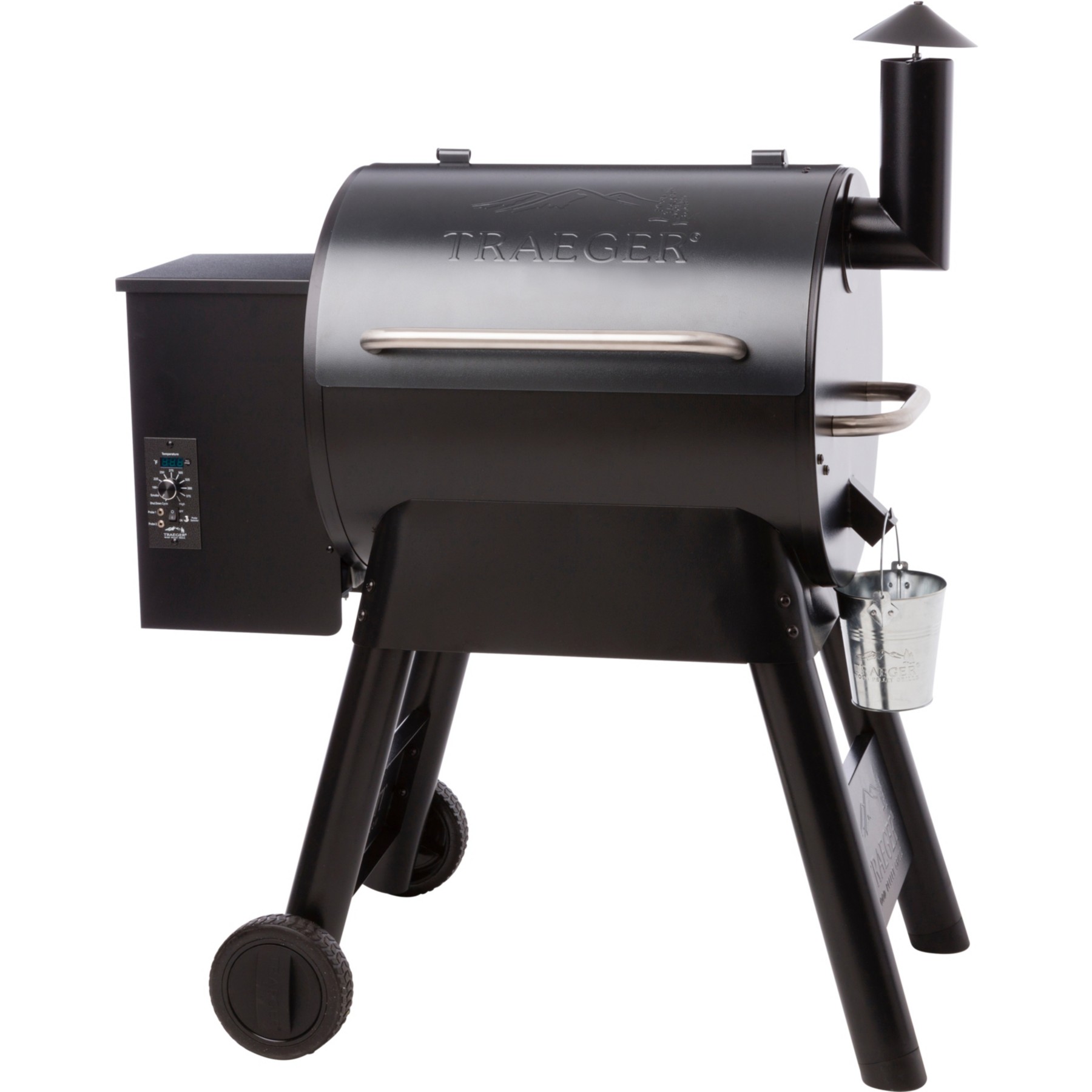 Barbecue pellet TRAEGER PRO22 noir sur chariot, grille haute 56x18 cm, grille basse 56x48 cm