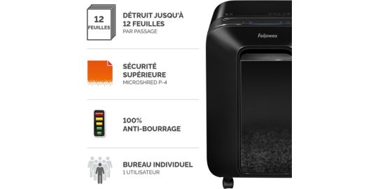 Destructeur FELLOWES MICROSHRED LX201 NOIR