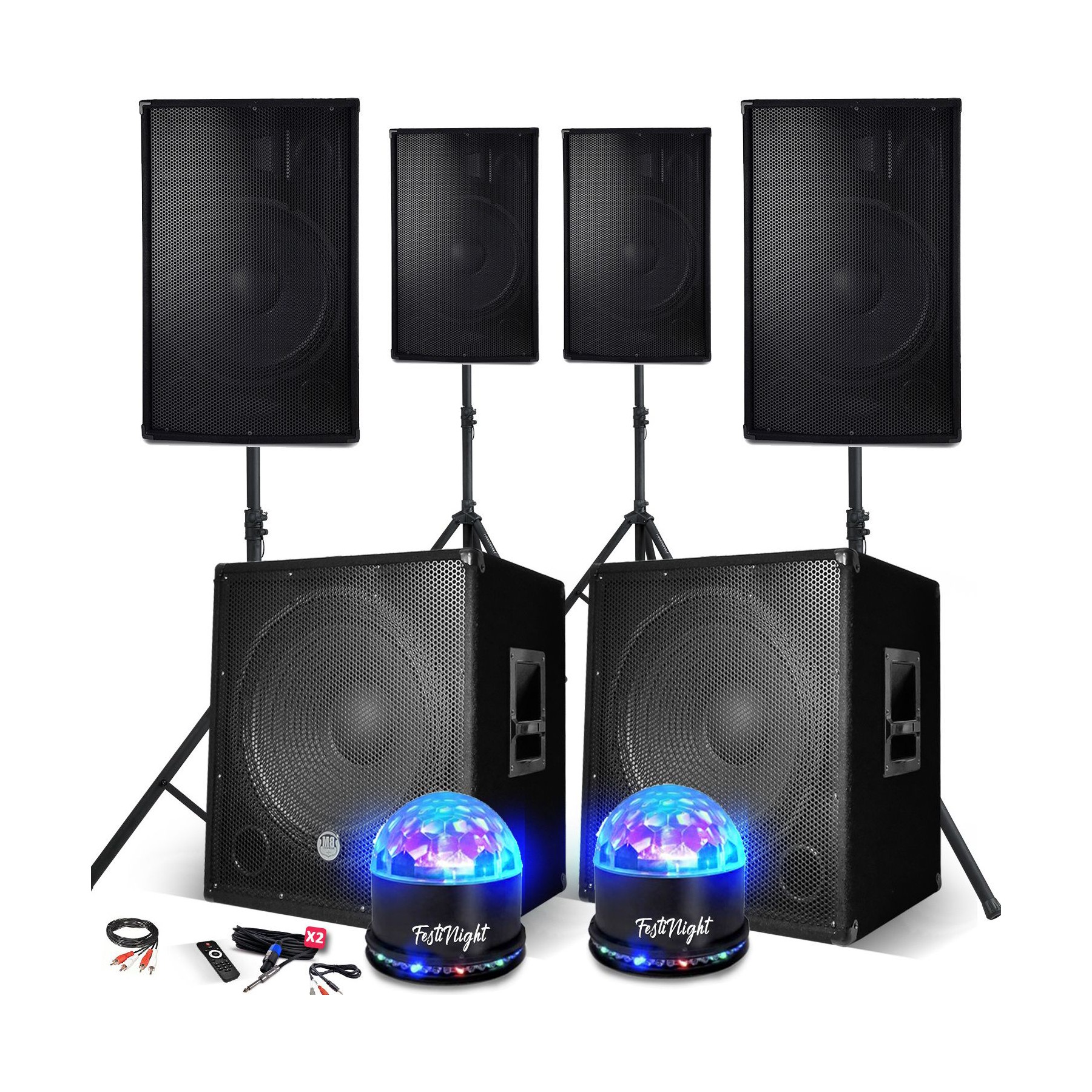 Pack sono BM SONIC Système Sonorisation Complet 4400W, 4 En