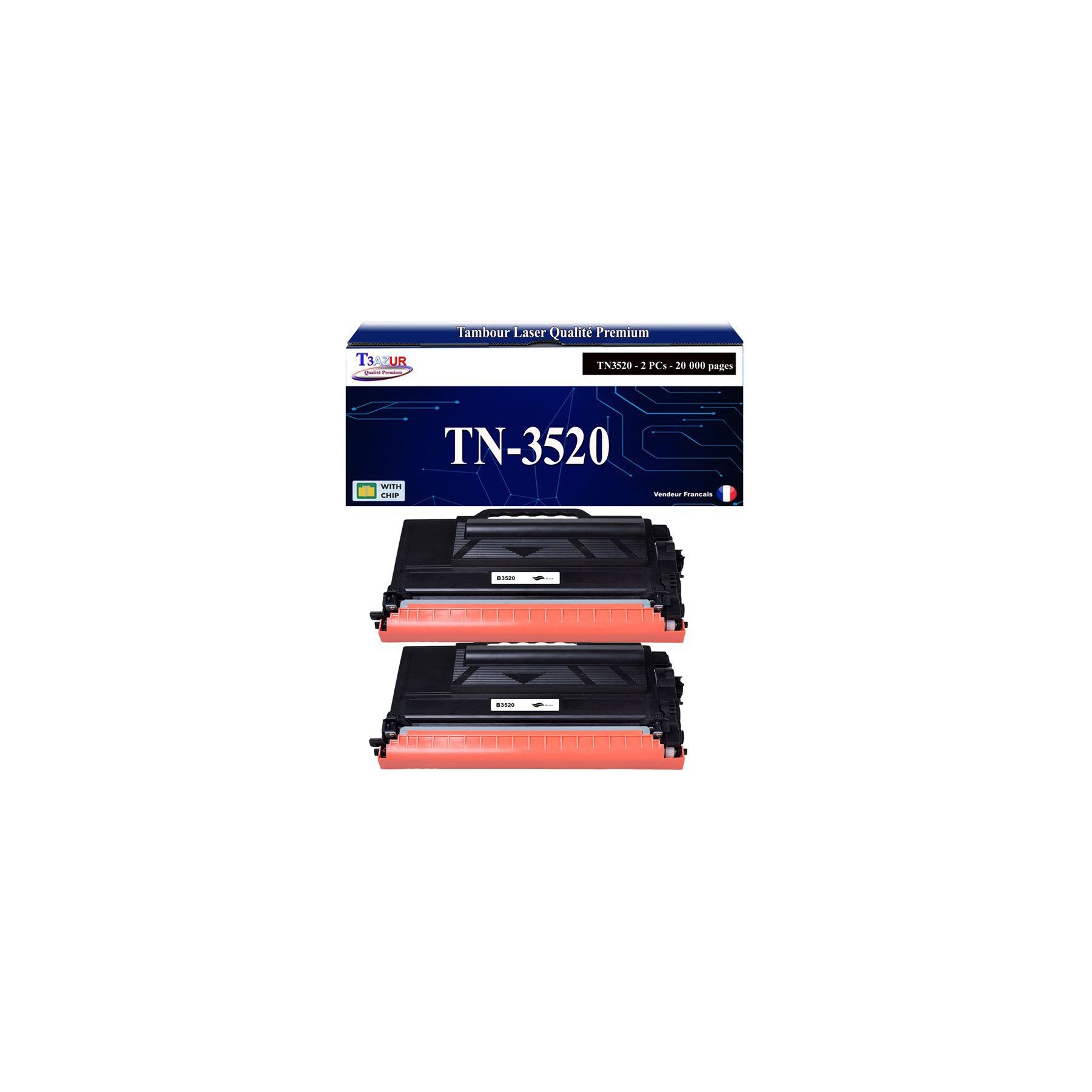 Toner T3AZUR Pour Brother MFCL6900DW MFCL6950DW x2