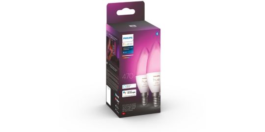 Ampoule LED connectée PHILIPS HUE E14 White&Color Ambiance Flamme pack 2