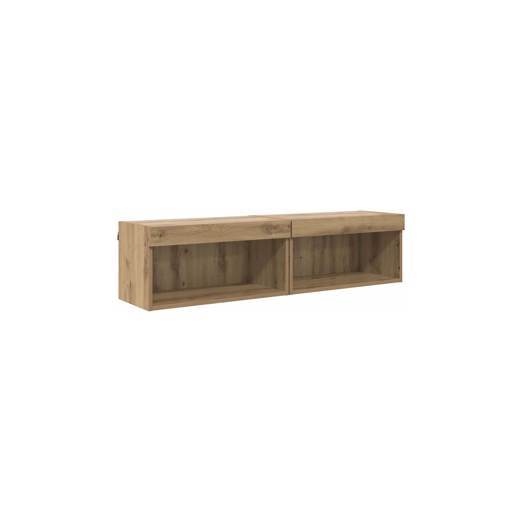 Meuble TV HELLOSHOP26 Lot de 2 meubles TV mural en bois d'ingé