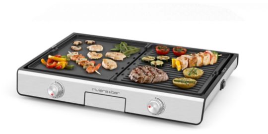 Plancha électrique RIVIERA ET BAR QPL530 réversible à poser, 45.5x28.5 cm