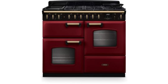 Piano de cuisson mixte FALCON NGC TAB MIX 110 CM BORDEAUX LAITON ANTIQ