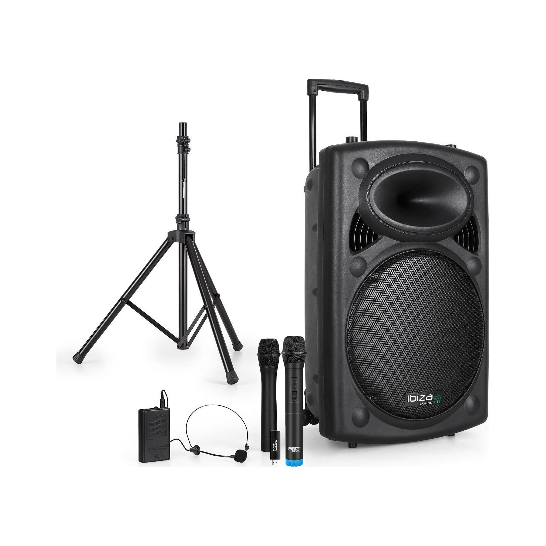 Enceinte sono BM SONIC Sono Portable 15" 800W Batterie 3 Micros