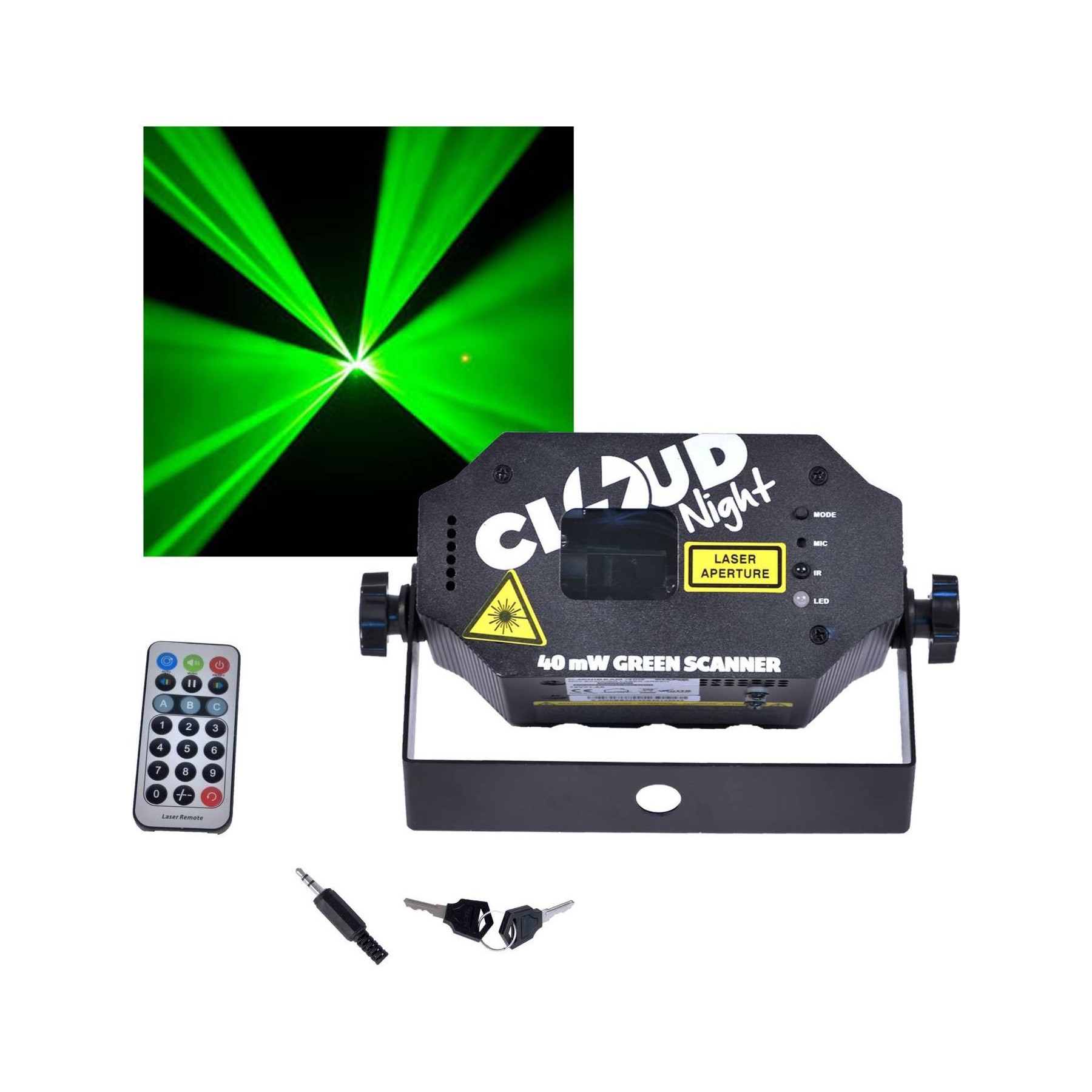 Jeu de lumières CLOUD NIGHT Mini Laser CLOUD NIGHT C-MINI VERT40 mW