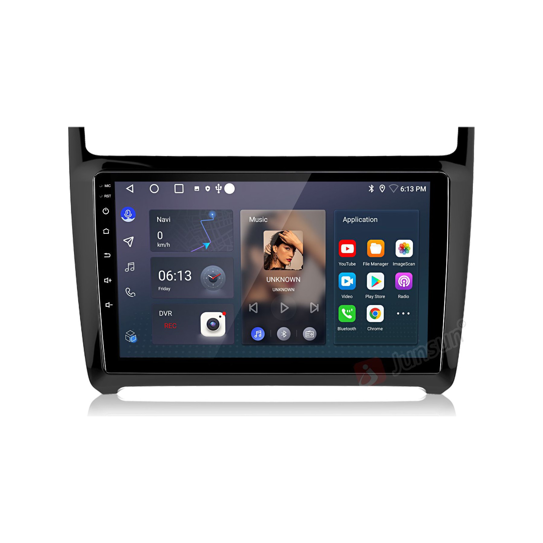 Autoradio connecté JUNSUN pour VW Polo 5 6R 6C 9N 2008-20 Carplay